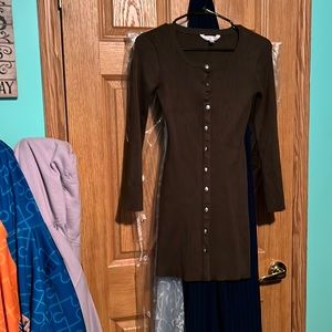 Dark green sweater dress